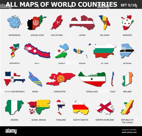 Countries that end with ZE (with maps and flags) .